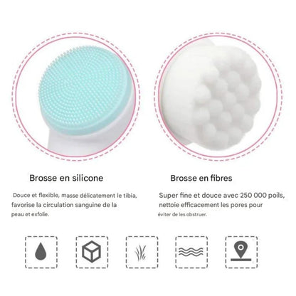 Brosse Nettoyante : Nettoyage double face pour un visage éclatant