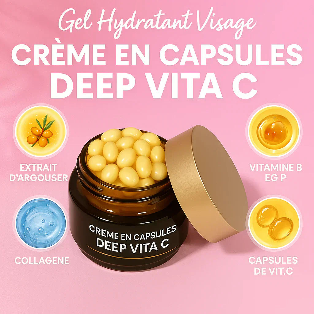 Crème Visage au Vitamine C - Éclat, Hydratation et Elasticité pour Peau Radieuse